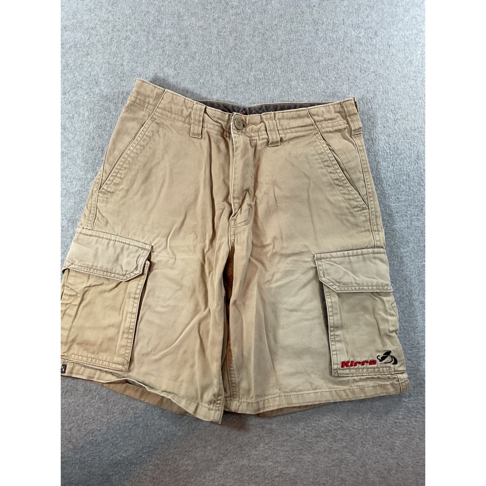 Kirra Point Break Mens Cargo Shorts Tan Khaki Cotton Multi Pocket Size 28 29x9.5